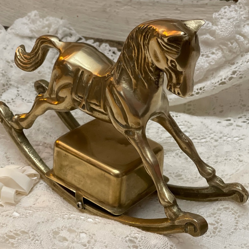 Vintage Brass Rocking Horse 🐴